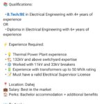 OEG-Thermal Power Plant Job for Electrical in Dahej Gujarat