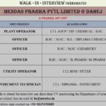 Mendas Pharma Pvt Limited Jobs in Dahej for Production-QA-QC-Utility-Instrument Department