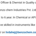 Banjo Chem Industries Dahej Jobs for Quality Department