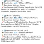 Jobs in Rusan Pharma and Jay Jalaram Life Science in Ankleshwar