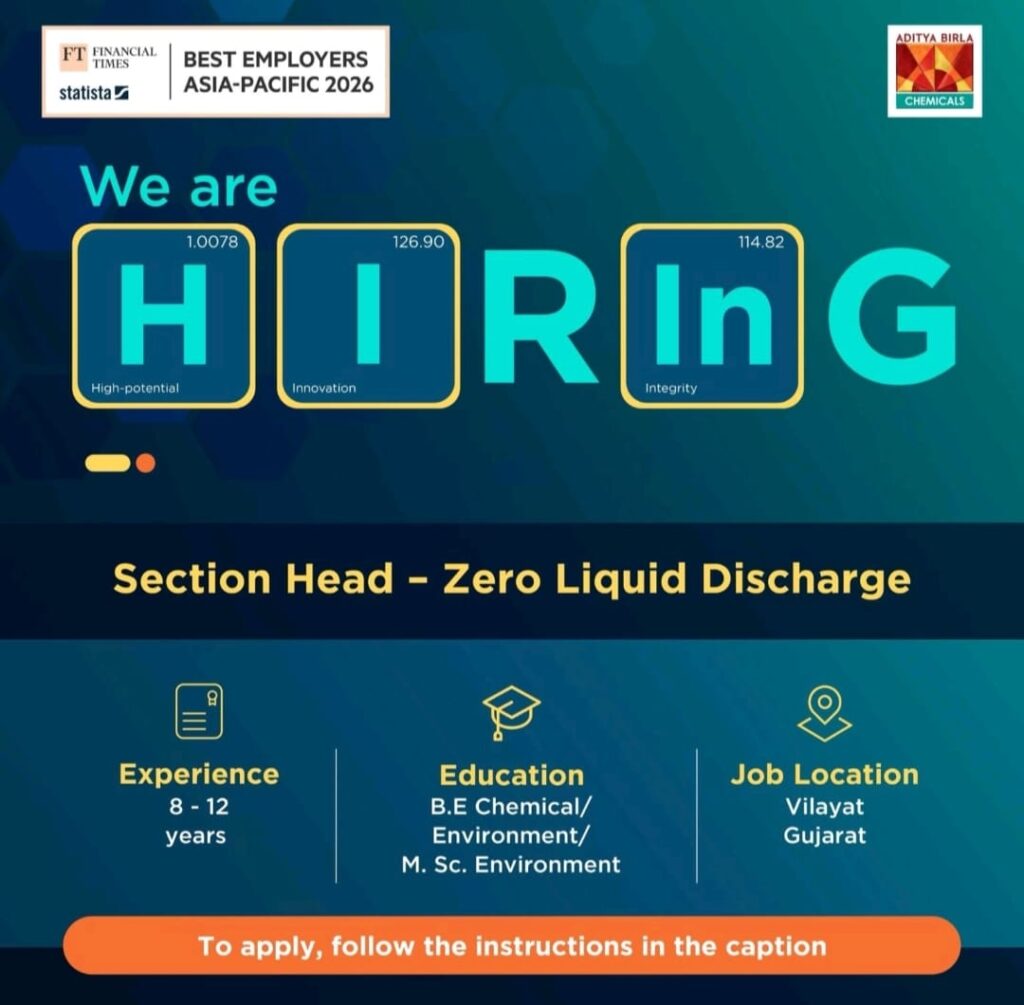 Job Vacancy at Aditya Birla Chemicals Vilayat
