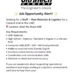 UltraTech Cement UAE Hiring Staff – Raw Materials & Logistics for Cement Unit in Dubai