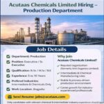 Acutaas Chemicals Limited Hiring Executive / Senior Executive – Production Department | Jhagadia, Gujarat
