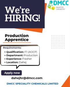 DMCC Speciality Chemicals Limited Hiring – Production & QC Apprentice / Trainee | Dahej