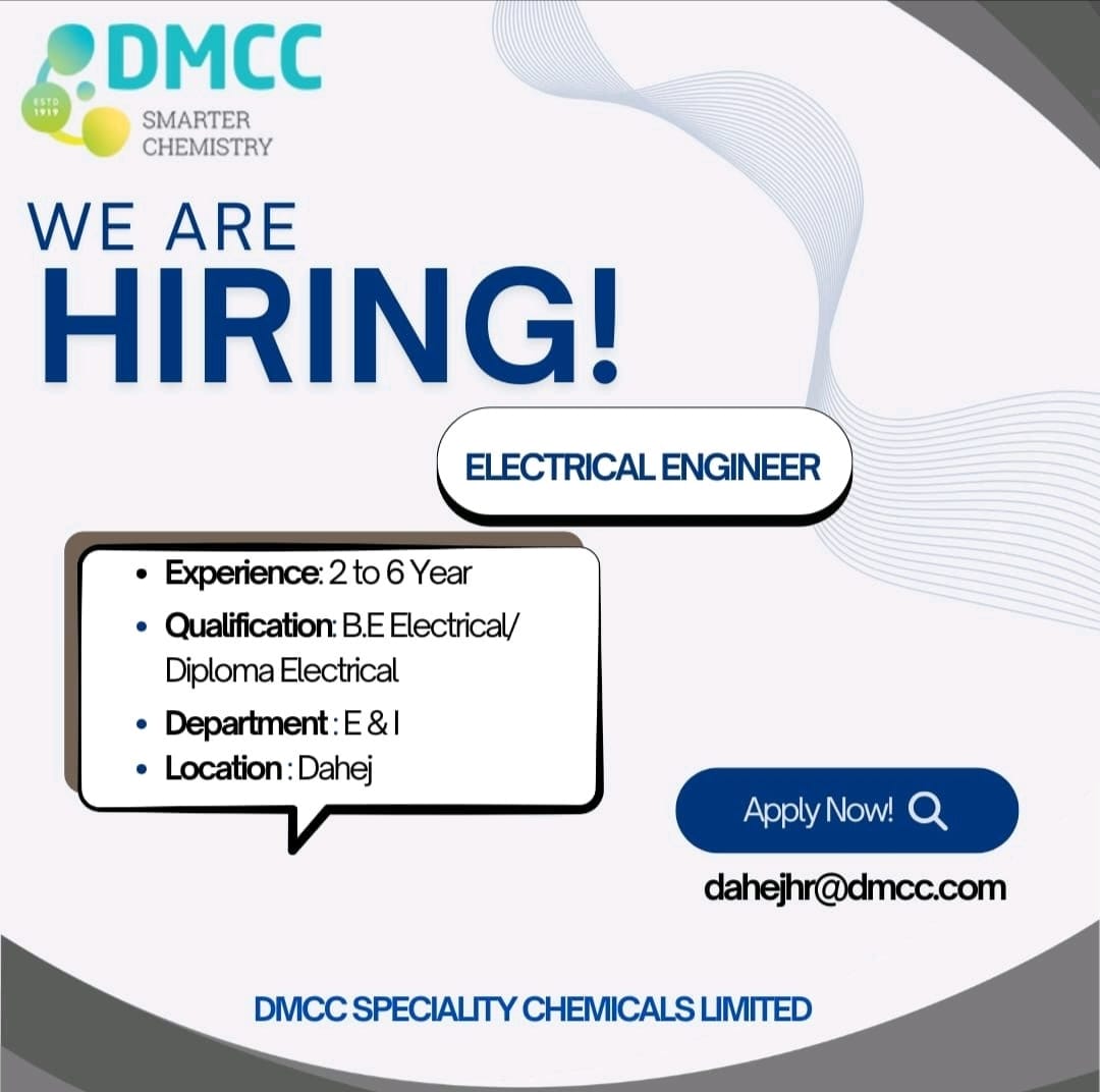 DMCC Specialty Chemicals Limited Hiring Electrical Engineer | Dahej Location