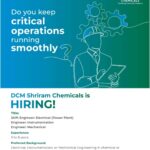 DCM Shriram Chemicals Hiring Shift Engineers & Engineers – Electrical, Instrumentation, Mechanical | 3–8 Years Experience