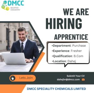Apprentice – Purchase Department Job Opening at DMCC Speciality Chemicals Limited | Dahej Location