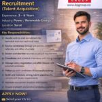 Executive / Sr. Executive – Recruitment (Talent Acquisition) Job in Surat | Power & Renewable Energy Industry