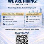 Reliance Polyester Limited Hiring 2026 | Assistant Officer – Administration & Admin Apprentice (HR) | Dahej, Gujarat