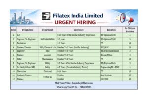 Urgent Hiring at Filatex India Limited – Multiple Positions Open