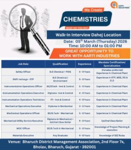 Walk-In Interview Opportunity at Aarti Industries – Dahej Location | Multiple Engineering & Operations Roles | 05 March 2026