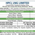 Multiple Job Openings at HPCL LNG Limited – Senior Officer & Senior Engineer Positions | Chhara LNG Terminal, Gujarat