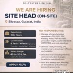 Site Head (On-Site) Hiring at Reliance Polyester Limited | 30+ Years Experience | Silvassa, Gujarat | 45–50 LPA